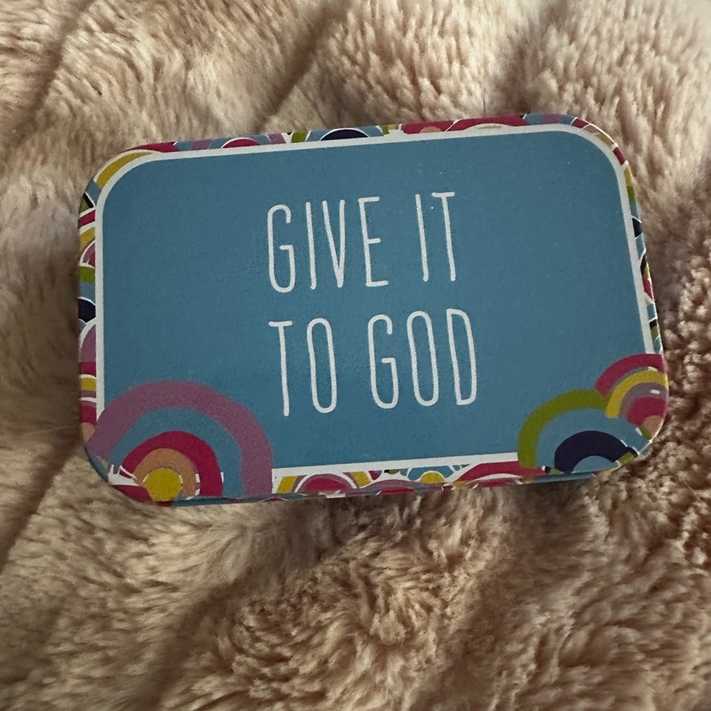 Give it to God prayer tin box